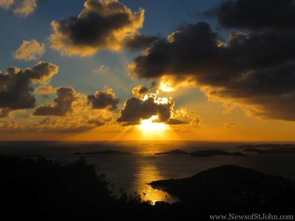 Sunset from Coconuts Villa, Gifft Hill 