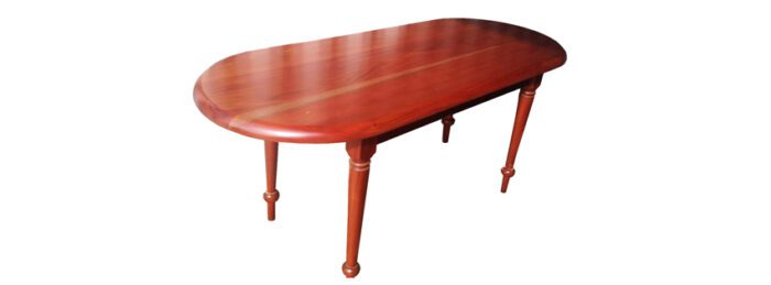 Beautiful, handcrafted Mahogany table donated by Frank Barnako. 