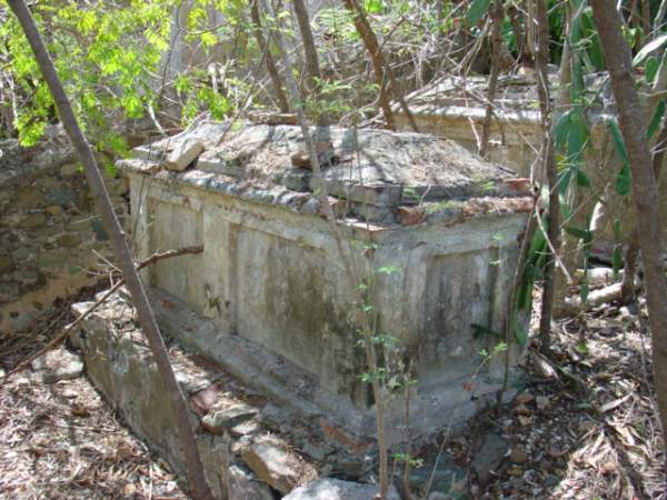 One of the unmarked burials within the Cruz Bay free-colored cemetery in 2013. Photo by David W. Knight Sr.