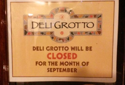 deli grotto closed