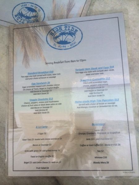 high tide breakfast menu