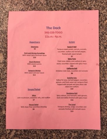 menu the dock