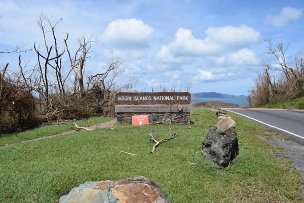 Virgin Islands National Park sign - North Shore Road 