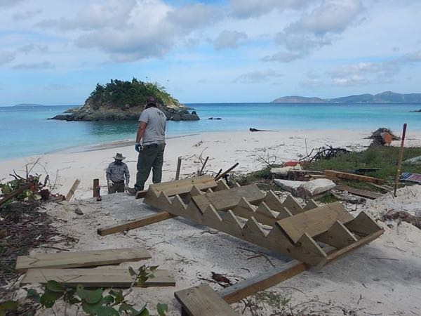 New stairs leading to the beach had to be installed - Photo credit: Virgin Islands National Park 
