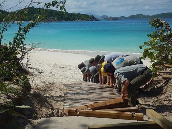 Crews installed new walkways - Photo credit: Virgin Islands National Park 
