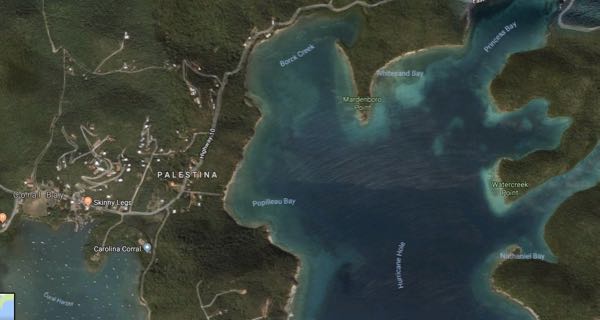 Hurricane Hole - Image taken from Google maps