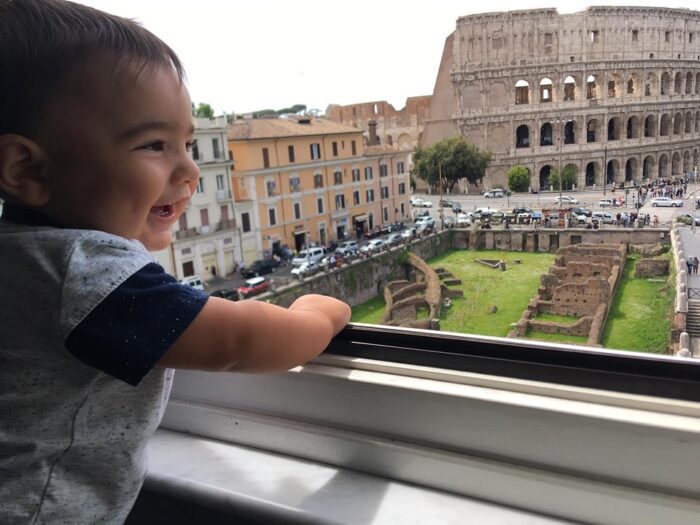 Checking out the Colosseum 