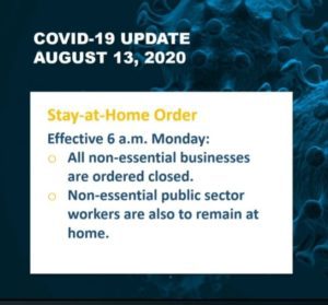 Territory Reverts Back to "Stay at Home' Phase this Monday 10