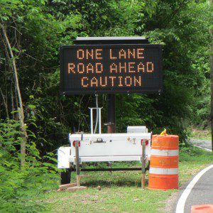 one lane road ahead