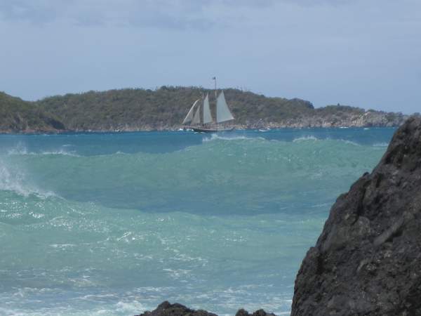 sailboat waves