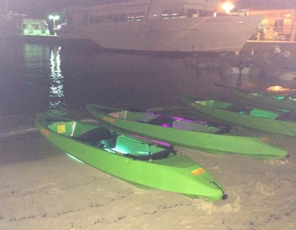 glowing kayaks
