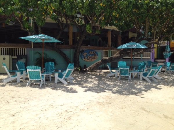 joes rum hut from beach