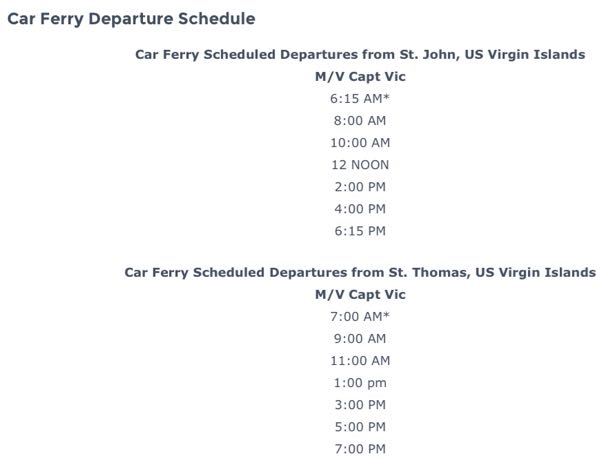 barge schedule