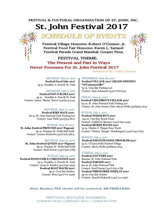 2017 festival schedule