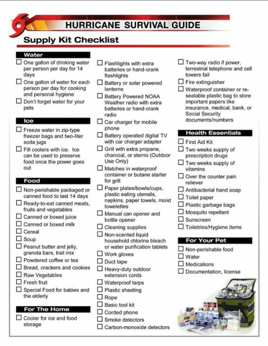 hurricane checklist
