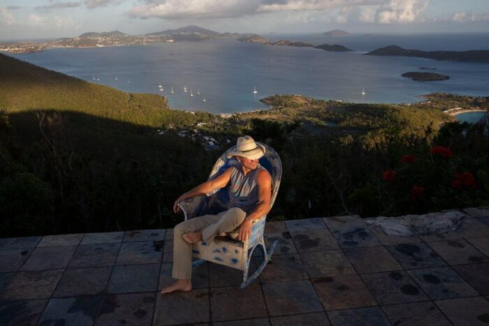 Kenny Chesney at the site of his former home on St. John. Image credit: www.facebook.com/kennychesney