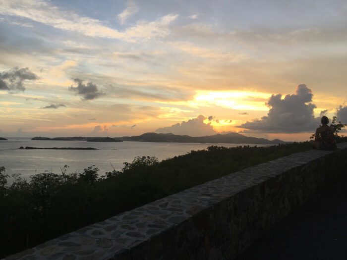Cruz Bay overlook sunset 