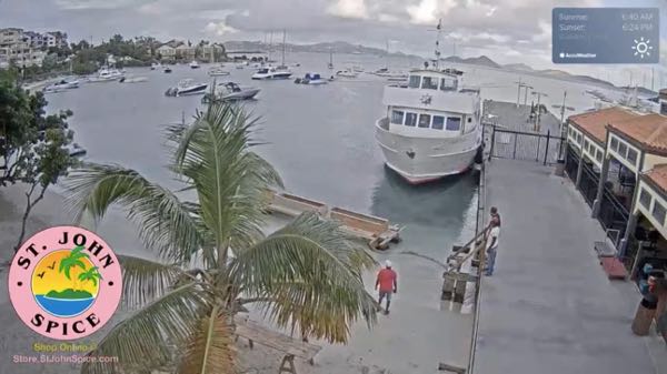 A screenshot from the St. John Spice Cam Tuesday morning 