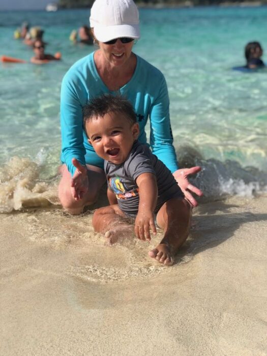 Splashing around with Mama News of St. John who flew in for his birthday weekend!