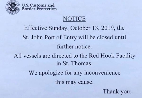 Customs closing notice 2019