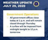 Curfew implemented for Tropical Cyclone 9 1