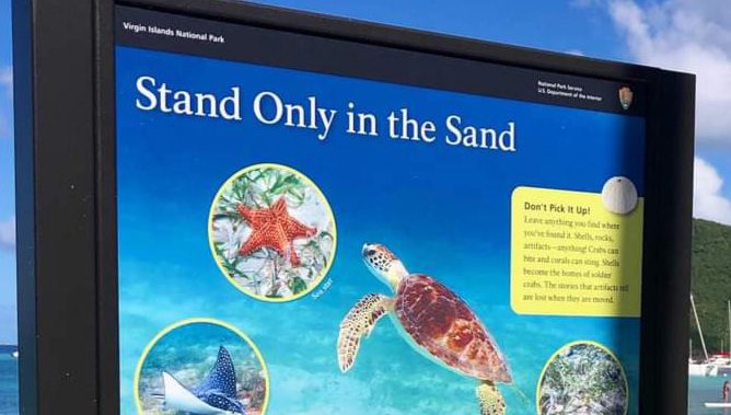 Virgin Islands National Park Reef Safety Signs