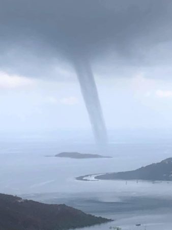 Natural Phenomenons on St. John: Waterspout to the East, Sahara Dust to the West 3