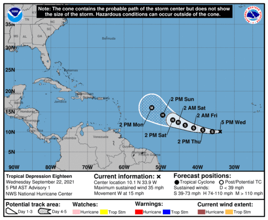 Tropical Storm Sam Forms in the Atlantic 1