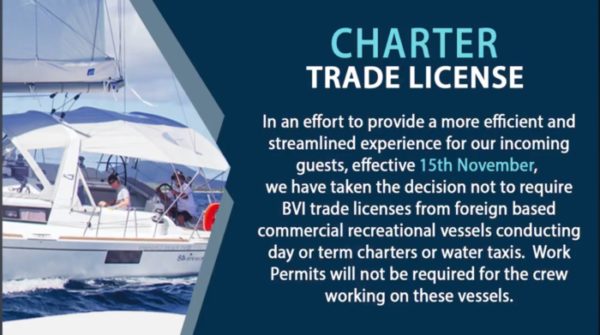 BVI Loosens Restrictions This Week: Foreign Charter Vessels Welcome Once Again! 1